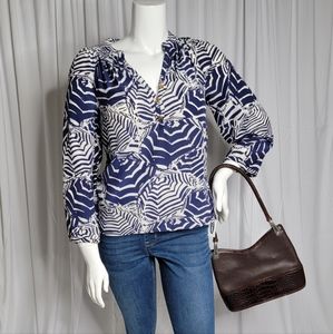 Brighton Vintage Brown Pebbled Leather w/Brown Croc Trim & Braided Strap Handbag